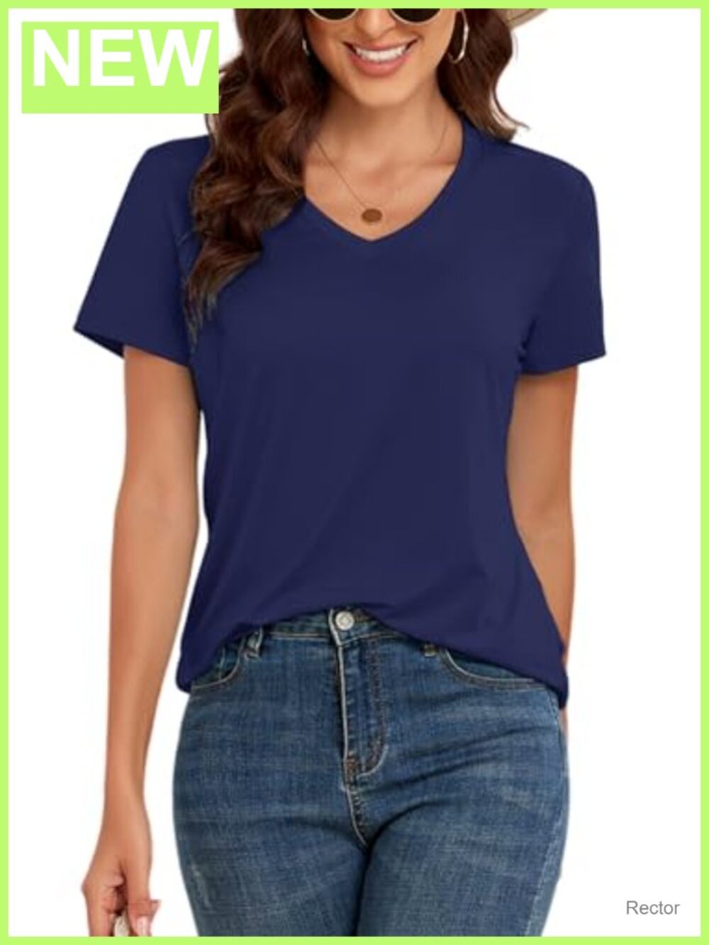 Women V Neck Short Sleeve T Shirt UPF 50 Loose Fit Casual Summer Tee
